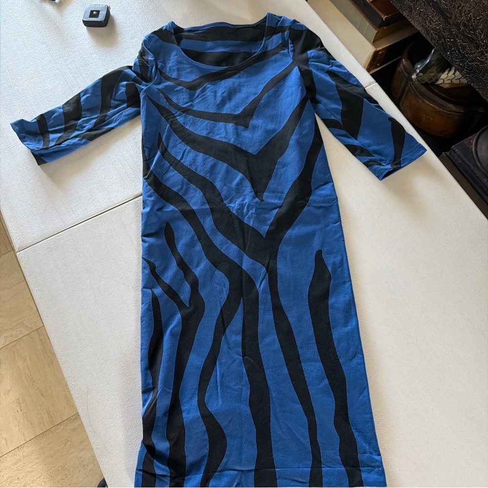 Wolford Blue and Black Midi Dress small beautiful - Picture 1 of 6